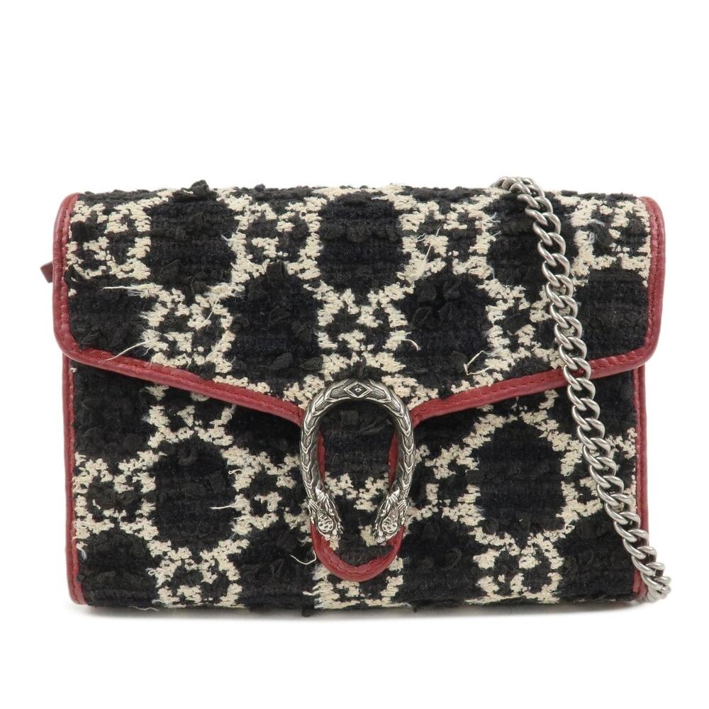 Gucci Tweed Dionysus Flap Bag Black